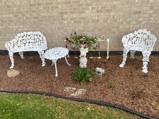 Ace Handyman Services of Lincoln Way scrapped, cleaned and re-painted two chairs and a table after