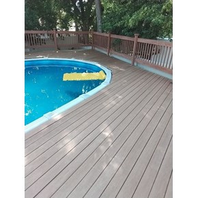 Ace Handyman Services of Lincoln Way replaced a wood deck with composite 