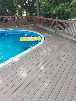Ace Handyman Services of Lincoln Way replaced a wood deck with a composite after