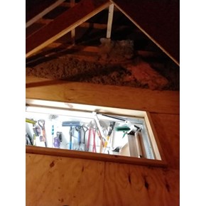 Ace Handyman Services built attic storage platform before