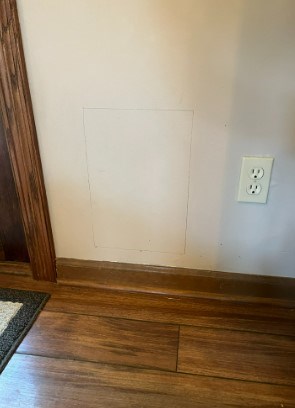 Fort Wayne Ace Handyman Services pet door install interior before
