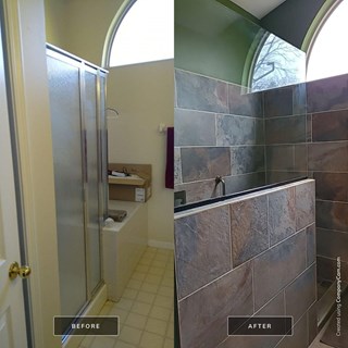 Tiled Shower - Indianapolis, IN - Before and After