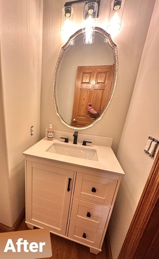 Bathroom vanity installation in Cedar Rapids, IA