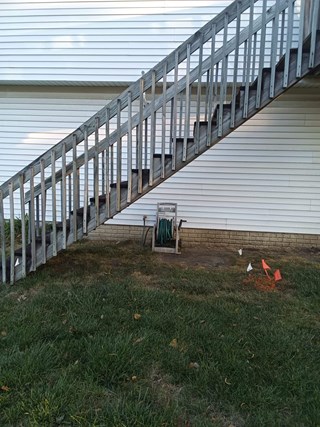 AHS Des Moines East Deck Stairs Repair before 