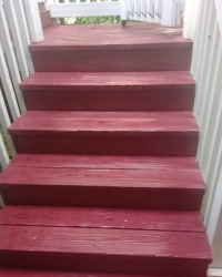 Power washing a staircase in Ellicott City, MD after