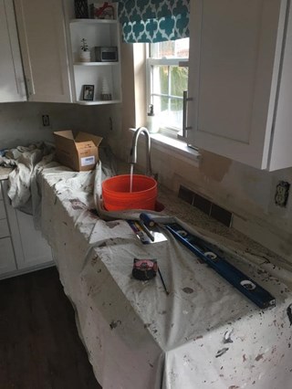 Kitchen Back Splash Installation in Eldersburg, MD before