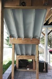 Outdoor storage constructed under stairs, Columbia MD, before