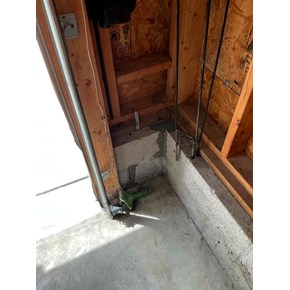 Repaired block wall base in garage Pasadena, MD - Ace Handyman Services