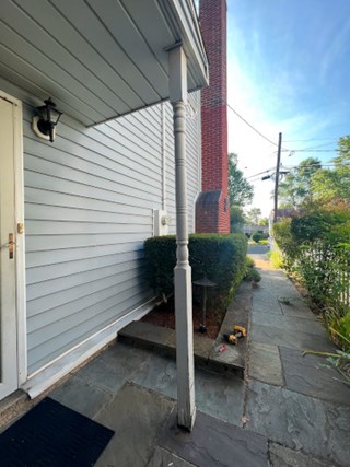 Before- Wood rot on porch column in Severna Park, MD- Ace Handyman Services Laurel