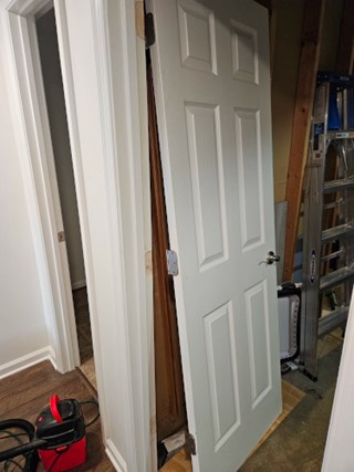 Before- Repair interior door in Crofton, MD