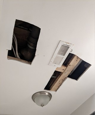 Before - Ceiling Drywall Repair Silver Spring MD - Ace Handyman Services