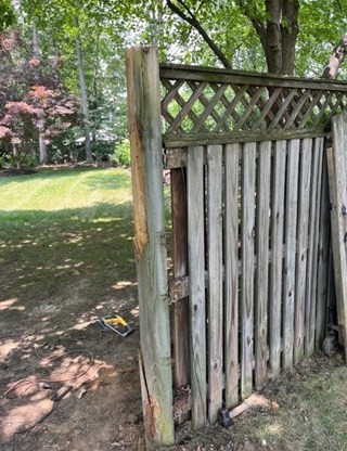 Before- Fence post repair in Severna Park, MD- Ace Handyman Services Laurel