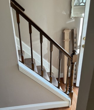 Before- Interior handrail replacement in Crofton, MD- Ace Handyman Services Laurel