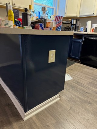 After- Replace and paint paneling around kitchen island- Ace Handyman Services Laurel
