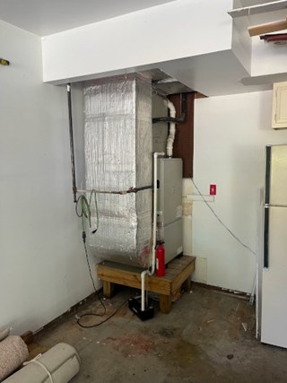Before- Build wall around AC unit in Laurel, MD- Ace Handyman Services Laurel