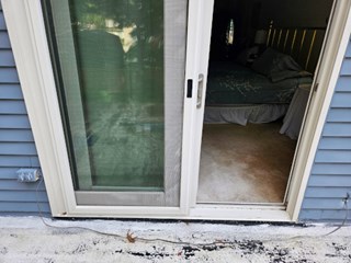 Before- Installing safety bar for sliding glass door in Severna Park, MD- Ace Handyman Services Laurel