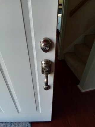 Before- Replace door handle and deadbolt lock in Millersville, MD- Ace Handyman Services Laurel