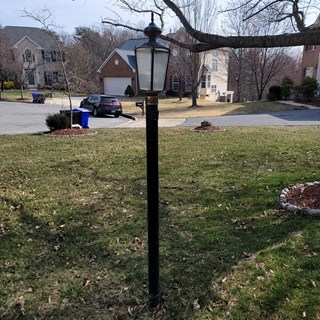 Before- Replaced Lamp Post, Laurel MD- Ace Handyman Services Laurel