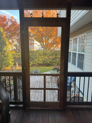 Before- Screened in porch door replacement in Crofton, MD- Ace Handyman Services Laurel