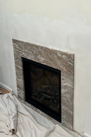 Before- shelf over fireplace in Severna Park, MD- Ace Handyman Services Laurel