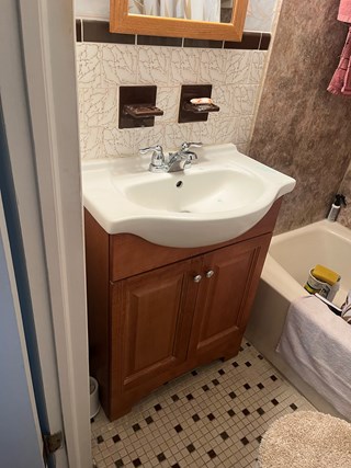 Before- Vanity installation in Brooklyn, MD- Ace Handyman Services Laurel