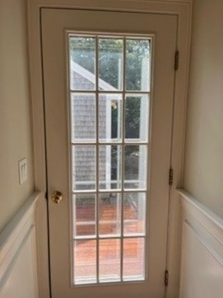 Ace Handyman Services Cape Cod Door Blind Install Before