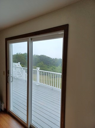 Ace Handyman Services Sliding Glass Door Curtain Rod Installation Before