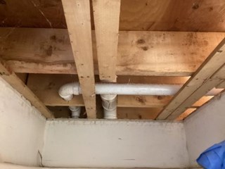 Ace Handyman Services Cape Cod Bathroom Drywall Repair Before