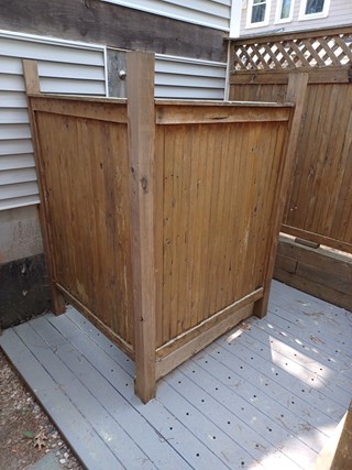 Ace Handyman Services Outdoor Shower Rebuild Before
