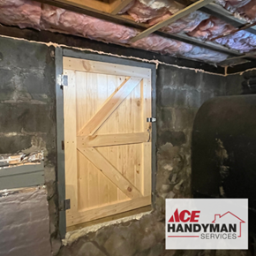 Custom basement door install - Melrose, MA