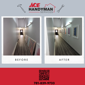 Artwork and mirror install in Lynn, MA 01901