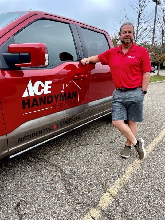 Ace Handyman Services Ann Arborb Team In Front of Wrapped Truck