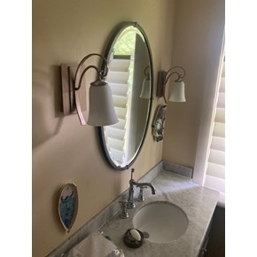 mirror, faucet, lights, faucet fixture, light fixture, bathroom, bathroom upgrade, Bloomfield Hills, Ace Handyman Services Bloomfield
