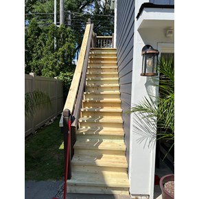 custom hand rail and steps, custom handrails, aging in place, Bloomfield Township Ace Handyman Services Bloomfield