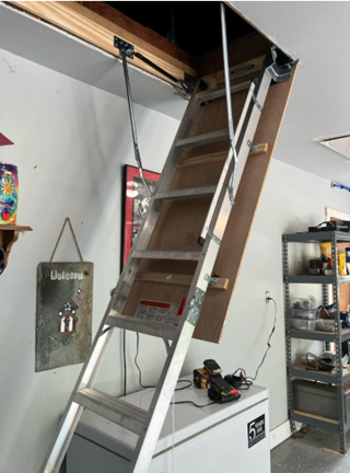 attic ladder, new ladder install, garage access, Ace Handyman Services Bloomfield