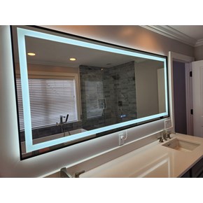 heated, lighted large mirror