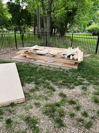 Shed before Ace Handyman Services Clinton Twp