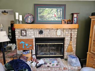 Live Edge Mantle Install Before Gaylord Michigan