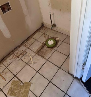 Before: Shower tiling