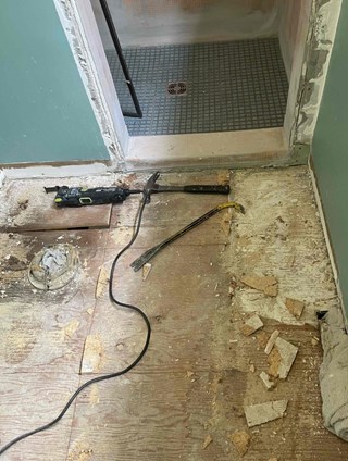 Before: Subfloor replacement
