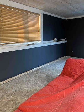 After: Basement wall paint