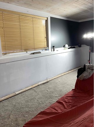 Before: Basement wall paint