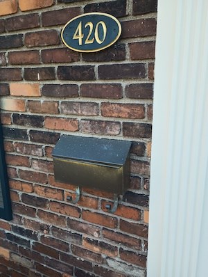 Brass Mailbox install Before Troy