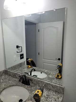 Bathroom Mirror Install Before St Claire Shores