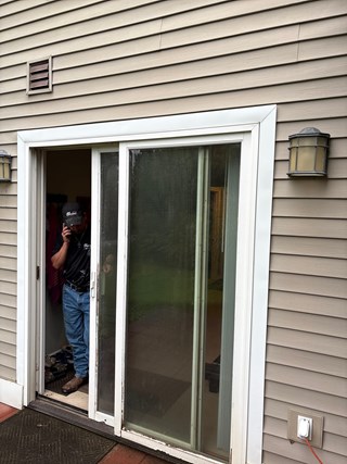 Sliding Door Repair Before in Traverse City