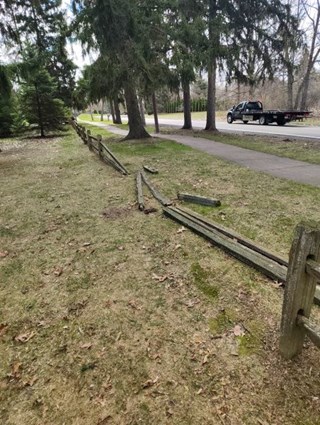 Fence Repair Before -West Bloomfield