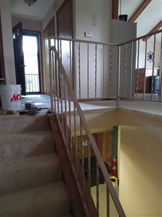 Interior Railing Replacement in Waterford Michigan Ace Handyman Services West Oakland & Wayne Counties Before