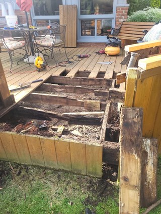 Deck Repair in Commerce Township Michigan Before: