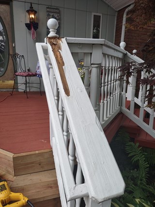 Deck Railing Repair in Commerce Michigan Before: