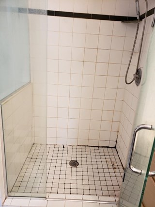 Shower Clean and Caulk Before